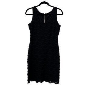 Guess black‎ ruffle scallop edge lace sleeveless womens dress Size: M
